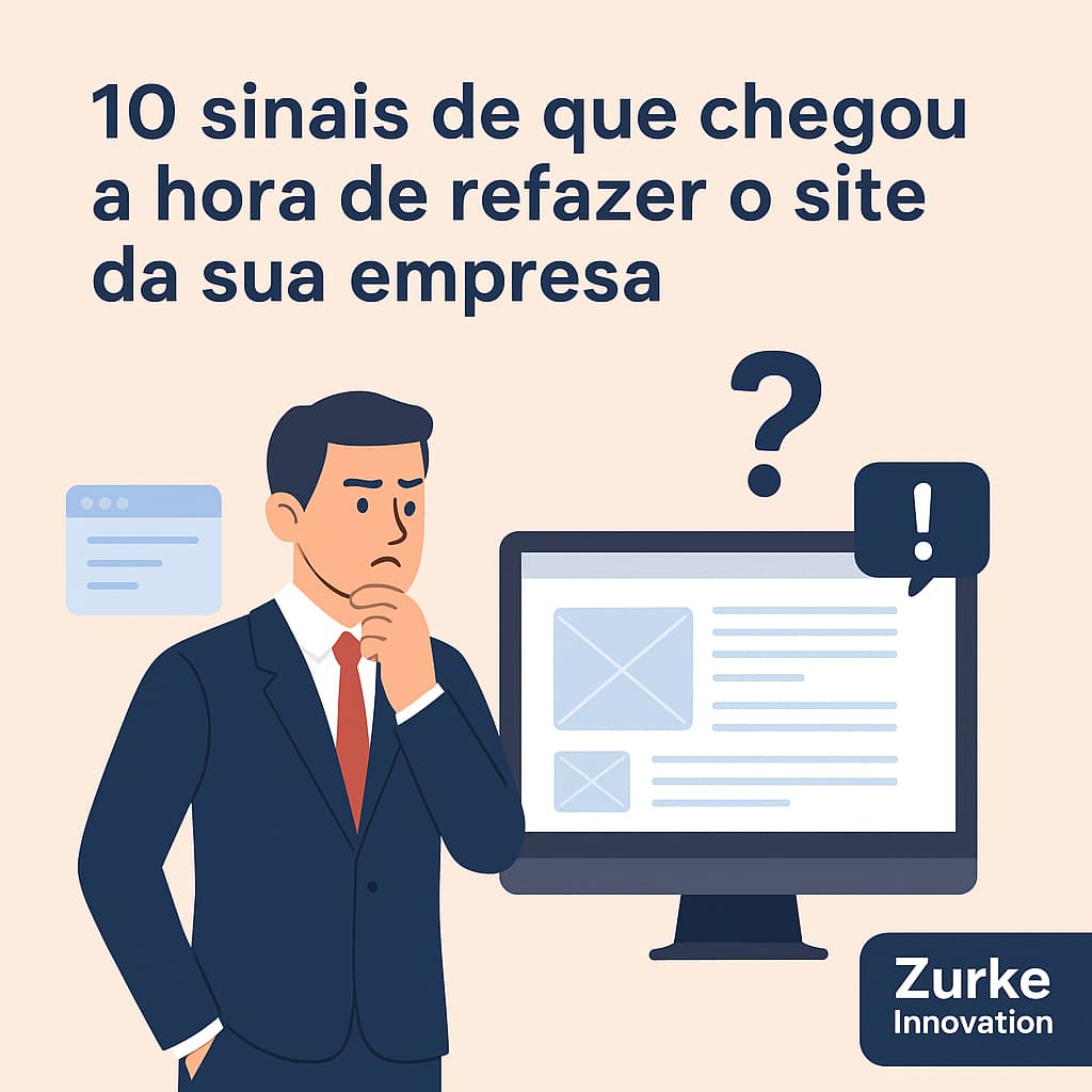 Ilustração de empresa percebendo a necessidade de atualizar o site