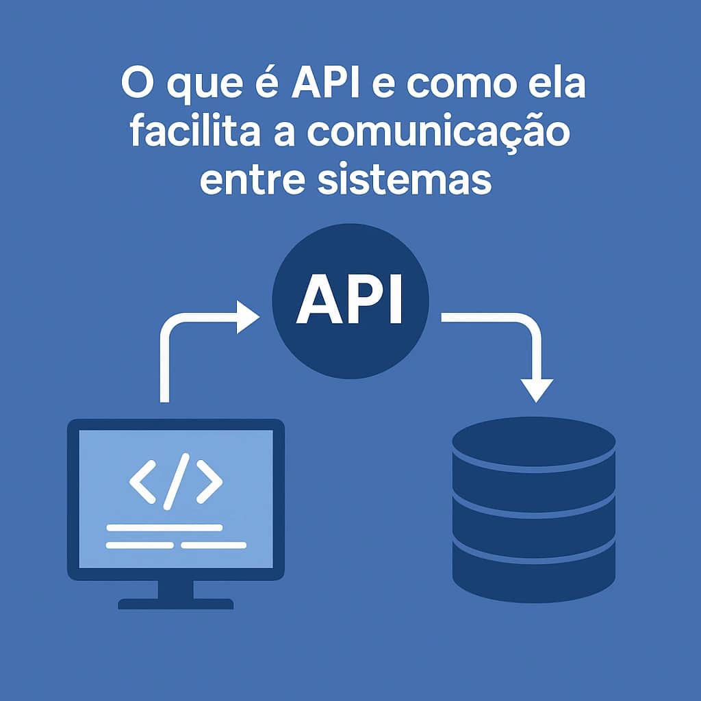 Representação visual de uma API conectando dois sistemas diferentes