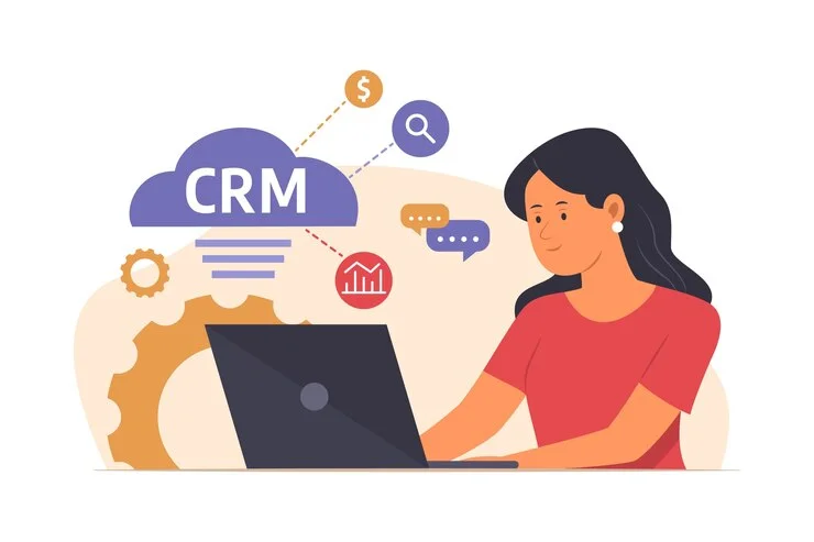 Equipe analisando dados de clientes em um software de CRM